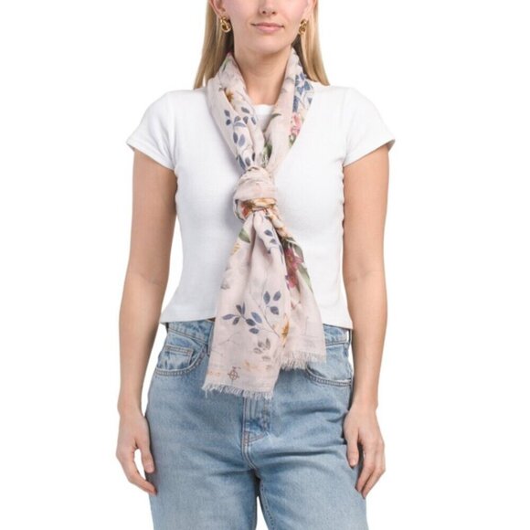 Kikka Mia Pink Floral Scarf - Picture 3 of 5